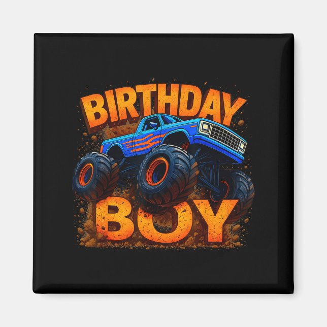 Birthday Boy Monster Truck Funny Family Matching  Magnet (Front)