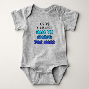 Birthday Boy, name and age, Smash Cake Shirt