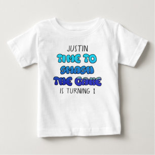 Birthday Boy, name and age, Smash Cake Shirt