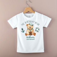 Birthday boy nautical teddy bear party custom