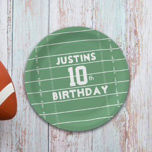Birthday Boy Personalised Football Field Paper Plate