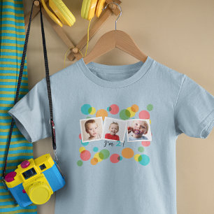 Birthday Boy Photos and Polka Dots Custom Age Toddler T-Shirt