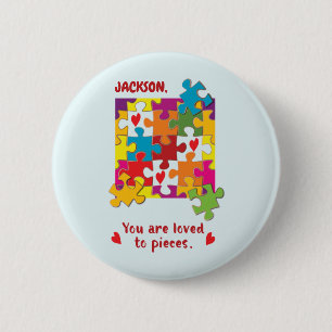 Birthday Boy Puzzle Love to Pieces 6 Cm Round Badge