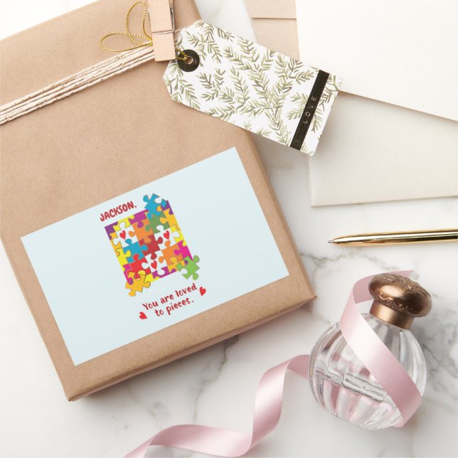 Birthday Boy Puzzle Love to Pieces Rectangular Sticker (Gifting)