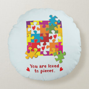 Birthday Boy Puzzle Love to Pieces Round Cushion