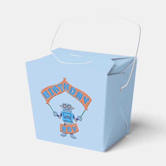 Birthday Boy Robot     Favour Box (Front Side)
