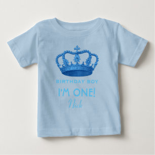 Birthday Boy Royal Prince Crown One Year Old V079 Baby T-Shirt