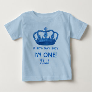 Birthday Boy Royal Prince Crown One Year Old V07N Baby T-Shirt