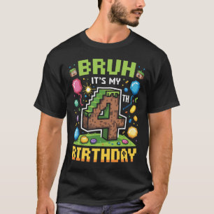 Birthday Boy Shirt Bruh It's My 4th Birthday Video