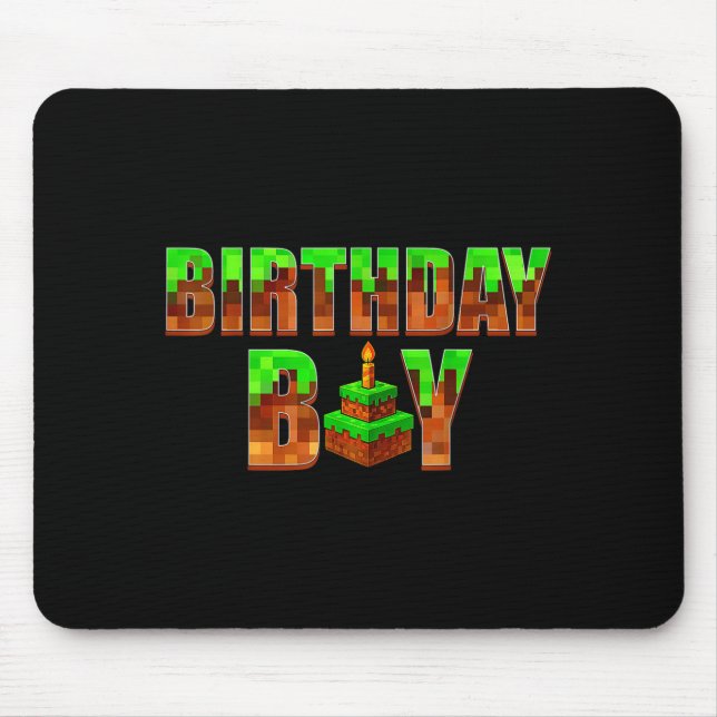 Birthday Boy Shirt Happy Birthday Video Game Xel K Mouse Mat (Front)