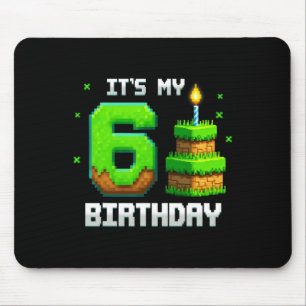 Birthday Boy Shirt It's My 6th Birthday Funny Game Mouse Mat