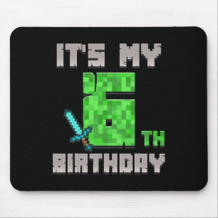 Birthday Boy Shirt It's My 6th Birthday Gamer Pixe Mouse Mat