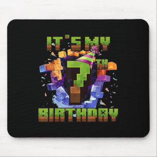 Birthday Boy Shirt Its My 7th Birthday Video Game Mouse Mat