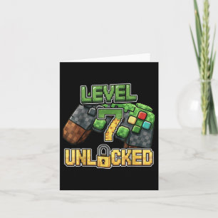 Birthday Boy Shirt Level 7 Unlocked 7th Birthday G Card