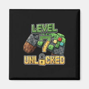 Birthday Boy Shirt Level 7 Unlocked 7th Birthday G Magnet
