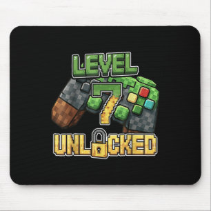 Birthday Boy Shirt Level 7 Unlocked 7th Birthday G Mouse Mat