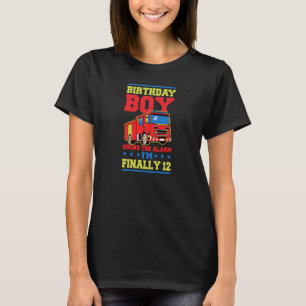 Birthday Boy Sound The Alarm I'm Finally 12 Year O T-Shirt