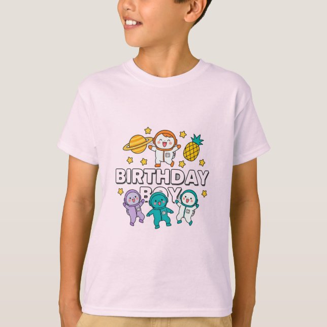 Birthday Boy Space Party T-Shirt (Front)