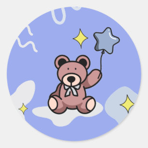 Birthday Boy Teddy Bear Classic Round Sticker
