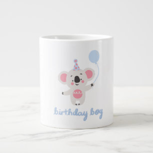 Birthday Boy Teddy Bear Holding A Balloon Large Coffee Mug
