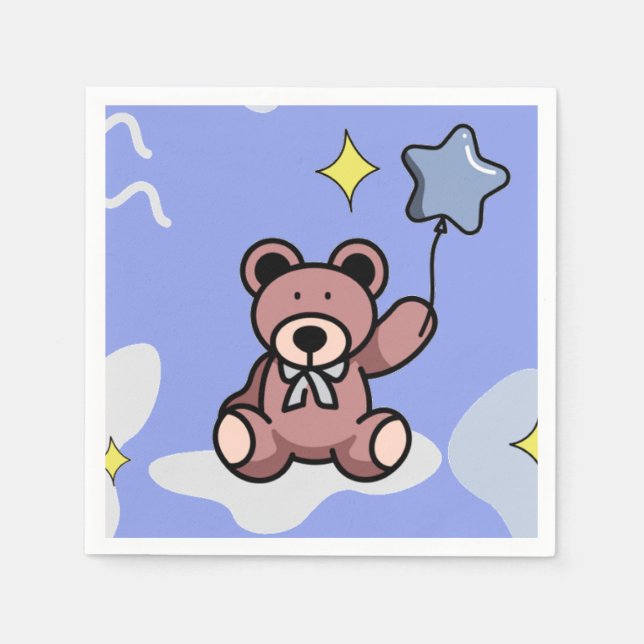 Birthday Boy Teddy Bear Napkin (Front)