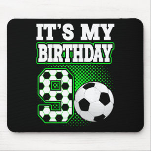 Birthday Boy Tees 9 Soccer Its My 9th Birthday Boy Mouse Mat
