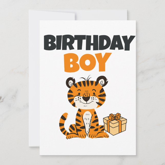 Birthday Boy Tiger Invitation Editable (Front)