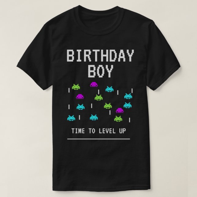 Birthday boy time to level up 1 T-Shirt (Design Front)