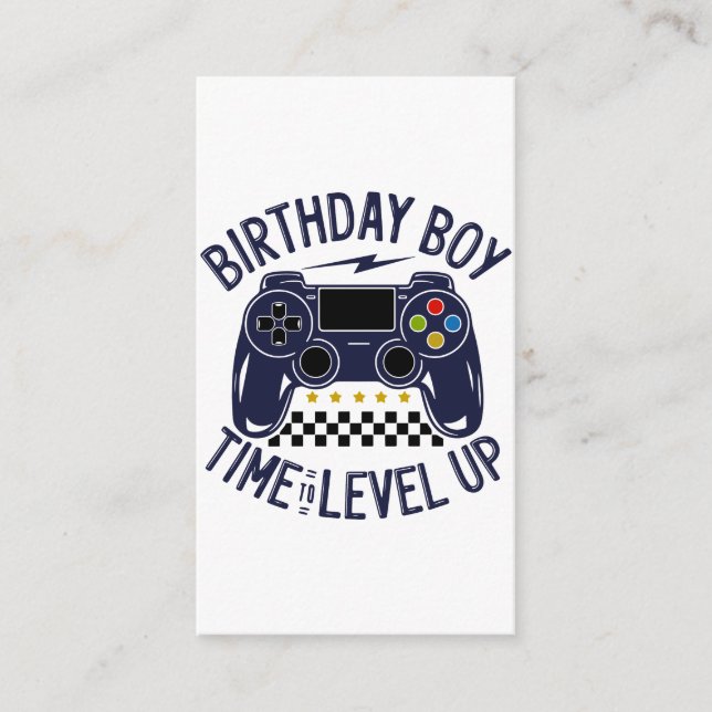 Birthday Boy Time to Level Up Enclosure Card (Front)