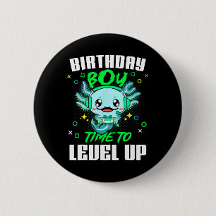 Birthday Boy Time To Level Up Gamer Birthday Kids 6 Cm Round Badge