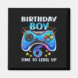 Birthday Boy Time To Level Up Gamer Video Game 6 Y Magnet