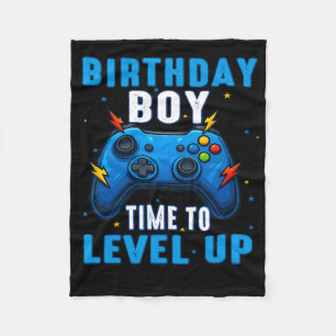 Birthday Boy Time To Level Up Gamer Video Game 7 Y Fleece Blanket