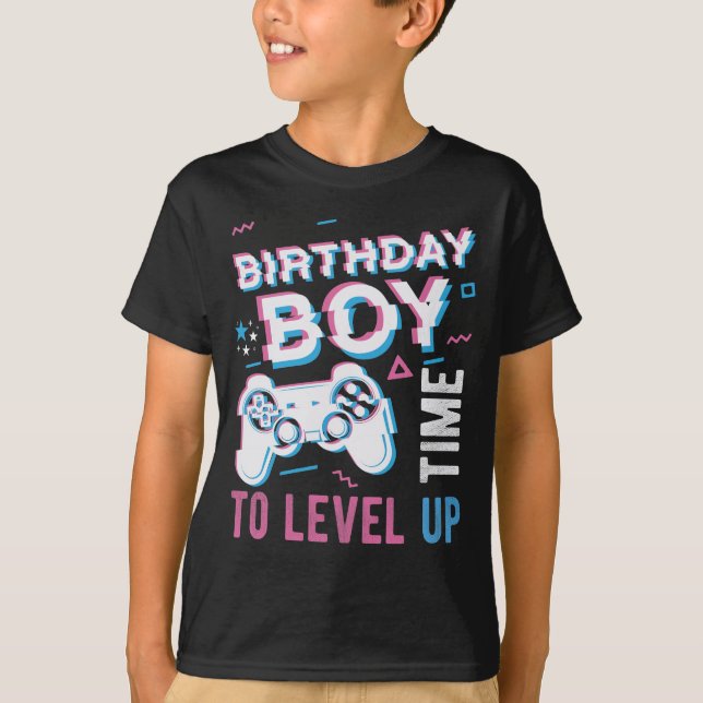 Birthday Boy Time to Level Up Gift Boys T-Shirt (Front)
