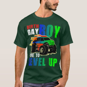 Birthday Boy Time to Level Up Monster Truck Birthd T-Shirt