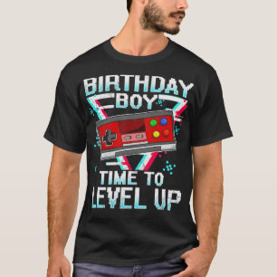Birthday Boy Time To Level Up Retro Gamer Video Ga T-Shirt