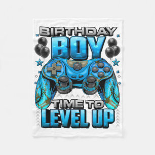Birthday Boy Time To Level Up Shirt Video Gamer Bi Fleece Blanket
