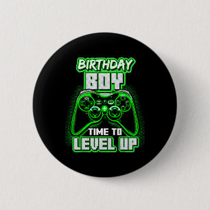 Birthday Boy Time To Level Up Video Game Birthday 6 Cm Round Badge