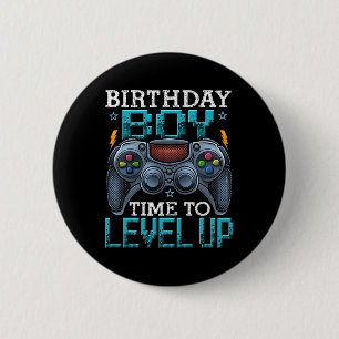 Birthday Boy Time To Level Up Video Game Birthday 6 Cm Round Badge