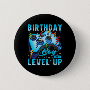 Birthday Boy Time To Level Up Video Game Birthday 6 Cm Round Badge