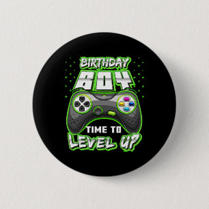 Birthday Boy Time To Level Up Video Game Birthday 6 Cm Round Badge