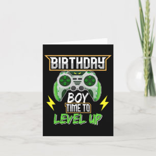 Birthday Boy Time To Level Up Video Game Birthday  Card