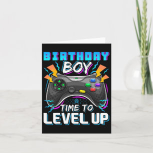 Birthday Boy Time To Level Up Video Game Birthday  Card