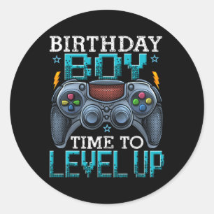 Birthday Boy Time To Level Up Video Game Birthday Classic Round Sticker
