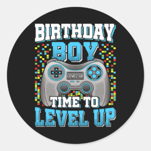 Birthday Boy Time To Level Up Video Game Birthday Classic Round Sticker
