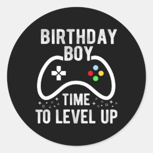 Birthday Boy Time To Level Up Video Game Birthday Classic Round Sticker