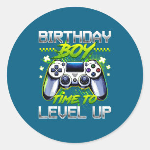 Birthday Boy Time To Level Up Video Game Birthday  Classic Round Sticker