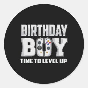 Birthday Boy Time To Level Up Video Game Birthday Classic Round Sticker