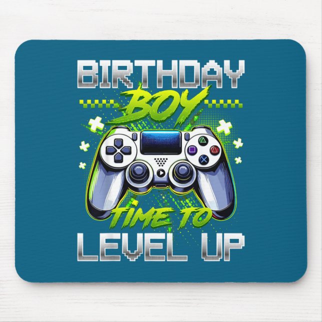 Birthday Boy Time To Level Up Video Game Birthday  Mouse Mat (Front)