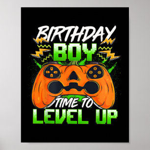 Birthday Boy Time To Level Up Video Game Birthday Poster