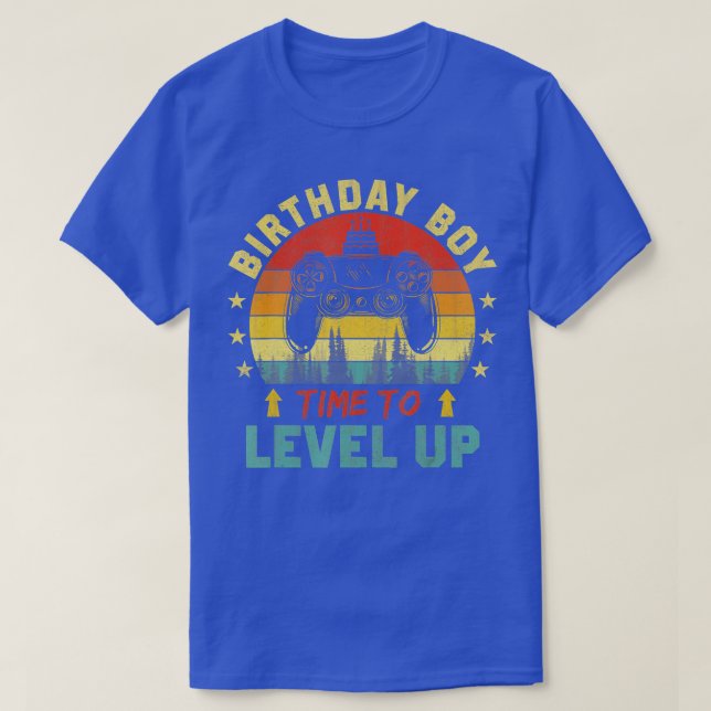 Birthday Boy Time to Level Up Video Game Birthday  T-Shirt (Design Front)